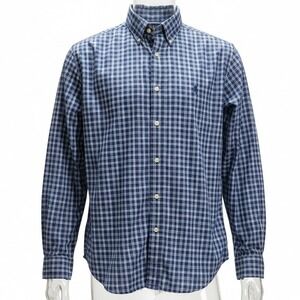 Ralph Lauren Blue White Plaid Button Down Shirt Mens Size M Long Sleeve Casual